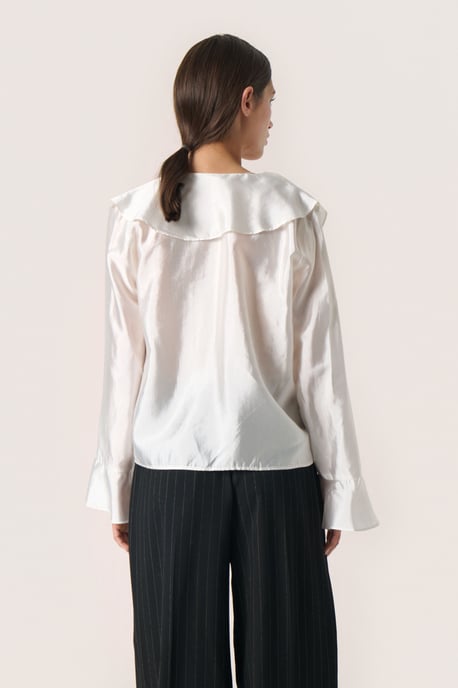 Langarm-Bluse Lockere Passform Whisper White - Image 3