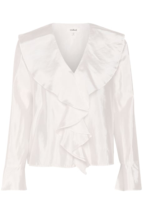 Langarm-Bluse Lockere Passform Whisper White - Image 4