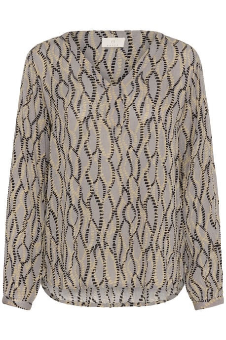 Langarm-Bluse Regular fit Grey/Black Graphic Simili grey - Image 4