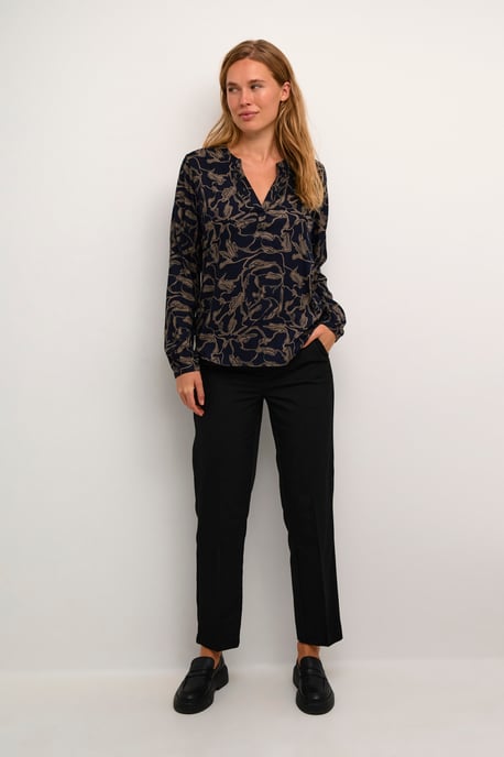 Langarm-Bluse Regular fit Brindle/Midnight Doodle Print - Image 1