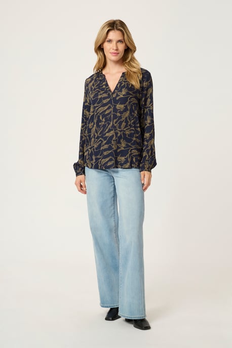 Langarm-Bluse Regular fit Brindle/Midnight Doodle Print - Image 2