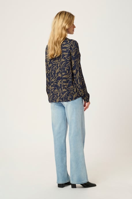 Langarm-Bluse Regular fit Brindle/Midnight Doodle Print - Image 3