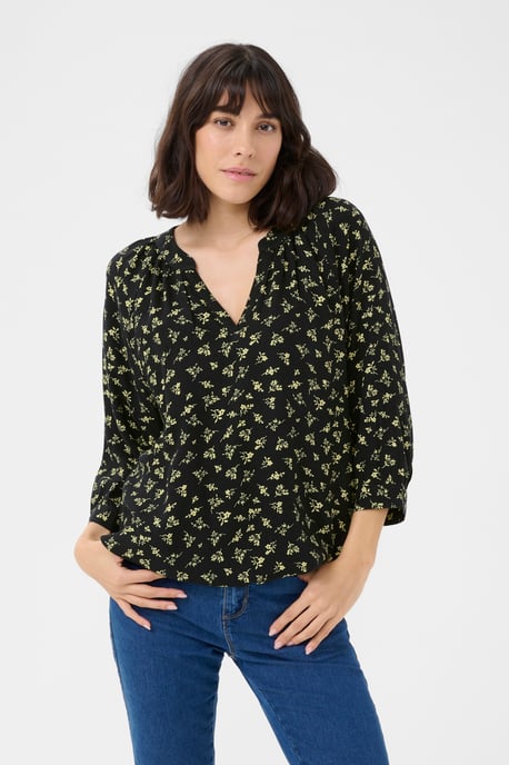Langarm-Bluse Loose fit Black/Green Lettuce Ditzy black green - Image 3