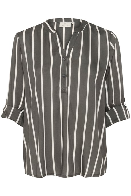 Langarm-Bluse Regular fit Black Oyster/Chalk Stripe black white - Image 4