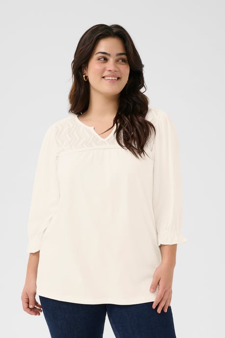 Langarm-Bluse Regular fit Chalk white - Image 3