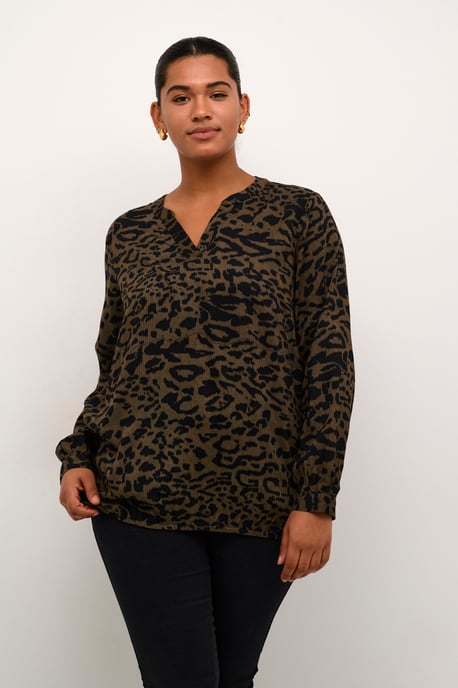 Langarm-Bluse Regular fit Major Brown_Black Leopard - Image 3