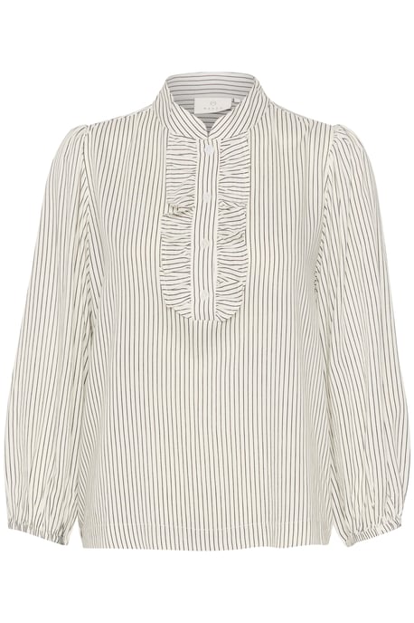 Langarm-Bluse Regular fit Turtledove/Black Stripe white black - Image 4