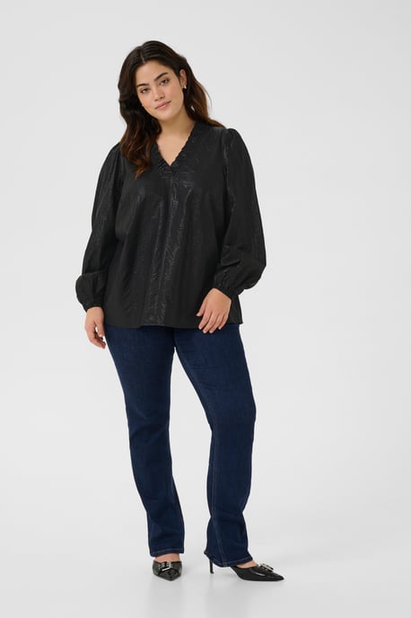 Langarm-Bluse Regular fit Black - Image 1