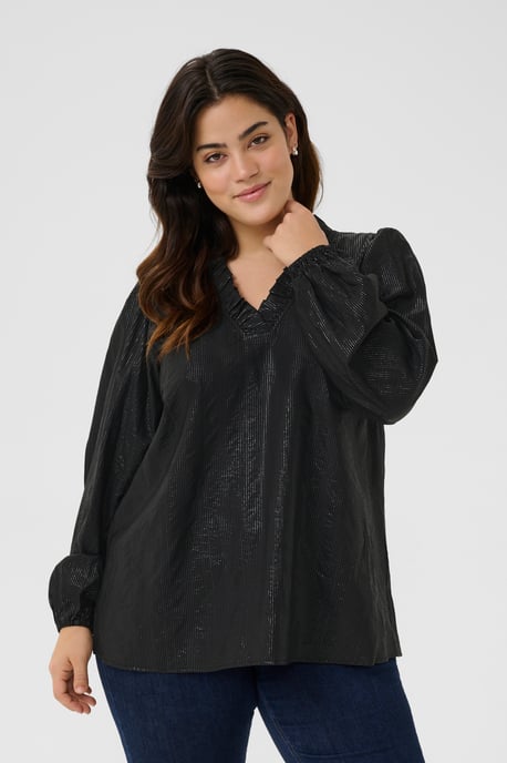Langarm-Bluse Regular fit Black - Image 3
