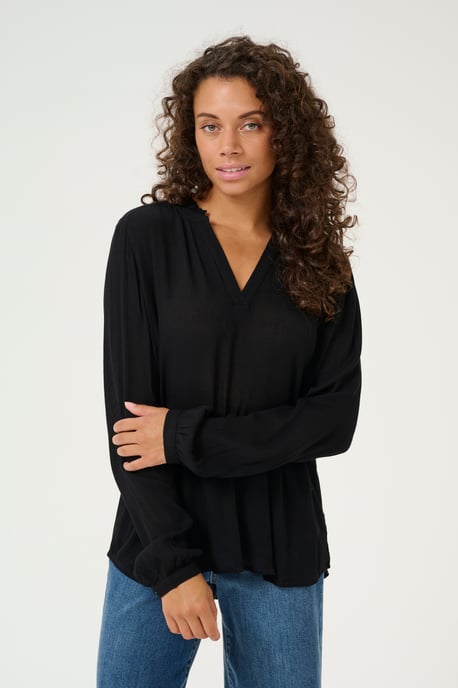 Langarm-Bluse Regular fit Black Deep - Image 3