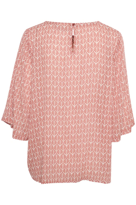 Langarm-Bluse Regular fit Dusty red / chalk leaf white red - Image 5