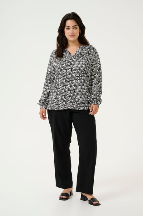 Langarm-Bluse Regular fit Black/Moonstruck Retro Print black darkgrey - Image 1