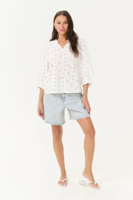 Langarm-Bluse Regular fit Chalk white - Image 1