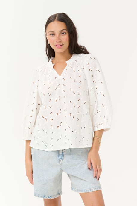 Langarm-Bluse Regular fit Chalk white - Image 3