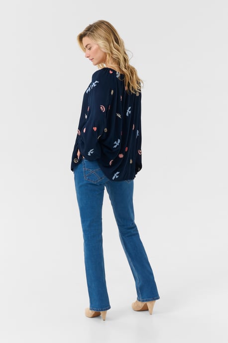 Langarm-Bluse Loose fit Dress blue with mulitcolor emb blue - Image 2