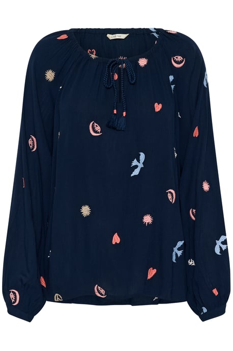 Langarm-Bluse Loose fit Dress blue with mulitcolor emb blue - Image 4