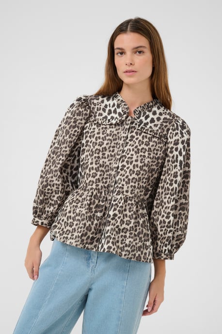Langarm-Bluse Feminine Ulrike print - Simply taupe grey - Image 3