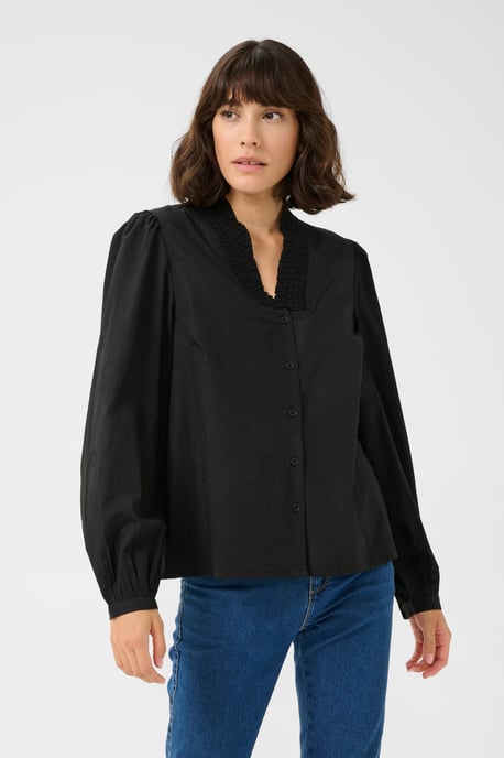 Langarm-Bluse Regular fit Black - Image 5