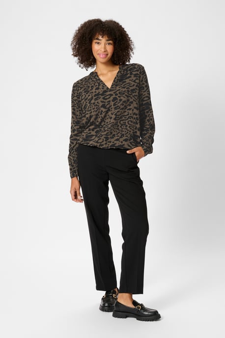 Langarm-Bluse Regular fit Brown/Black Flower Print floral - Image 3