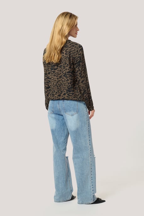 Langarm-Bluse Regular fit Brown/Black Flower Print floral - Image 5