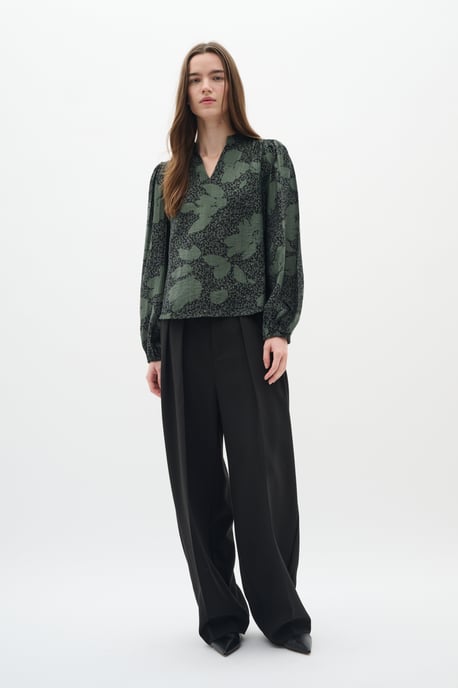 Langarm-Bluse Relaxed fit GraphicFlower Black/AgaveGreen floral - Image 2