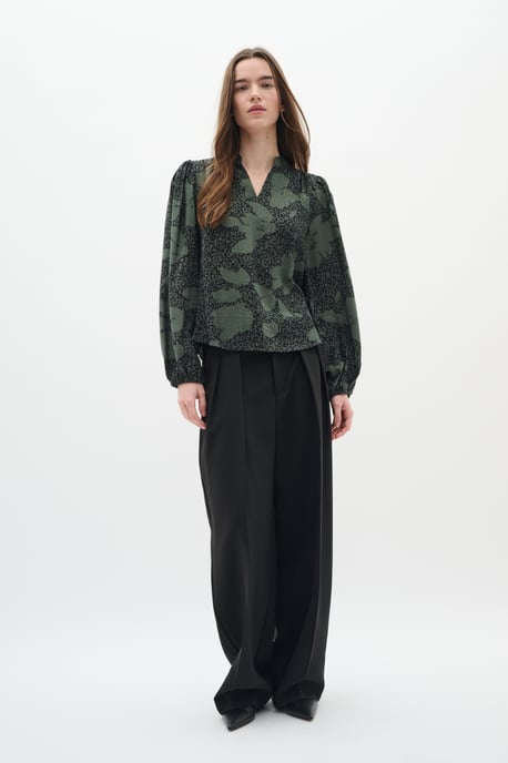 Langarm-Bluse Relaxed fit GraphicFlower Black/AgaveGreen floral - Image 3