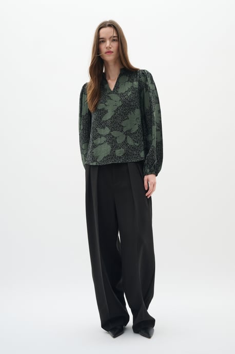 Langarm-Bluse Relaxed fit GraphicFlower Black/AgaveGreen floral - Image 4