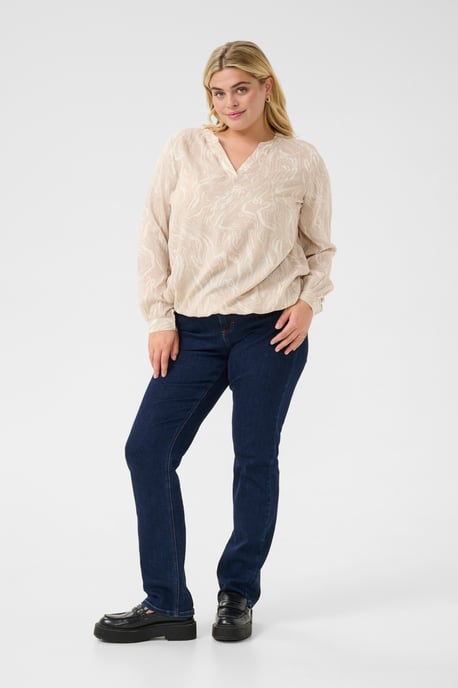 Langarm-Bluse Regular fit Feather Gray,Chalk Print grey white - Image 1