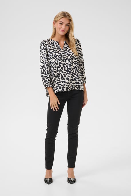 Langarm-Bluse Loose fit Grey Leopard - Image 1