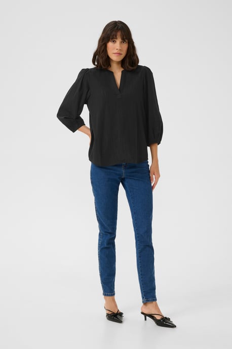 Langarm-Bluse Regular fit Black Deep - Image 1