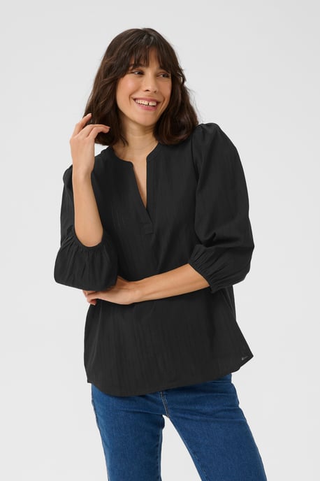Langarm-Bluse Regular fit Black Deep - Image 3