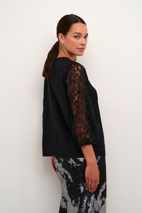 Langarm-Bluse Regular fit Black - Image 3