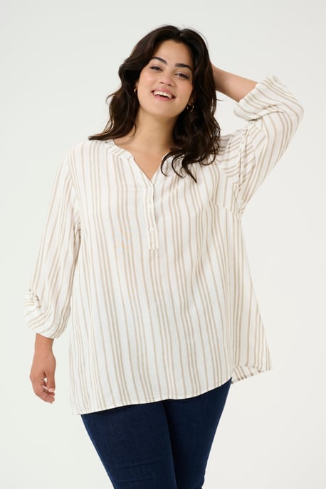 Langarm-Bluse Regular fit Chalk / Chinchilla Stripe - Image 3
