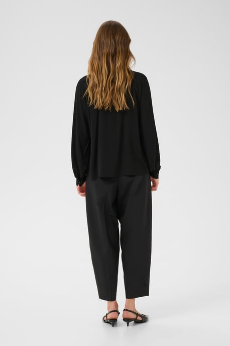 Langarm-Bluse Gerade Passform Blac - Image 3