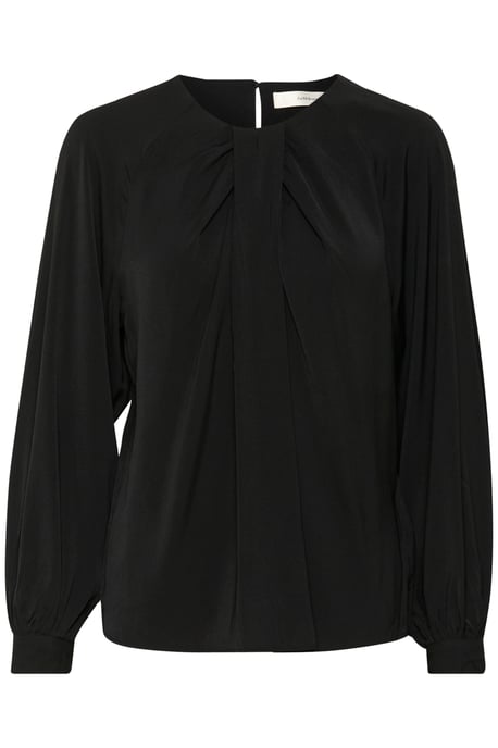 Langarm-Bluse Gerade Passform Blac - Image 5