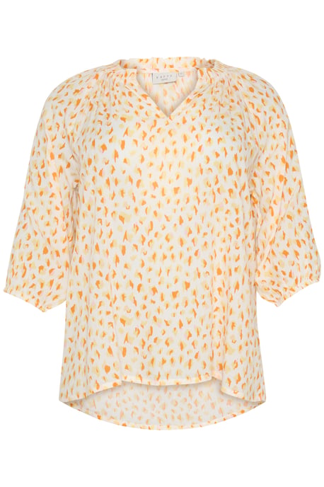 Langarm-Bluse Regular fit White/Orange Graphic Dots white orange - Image 4