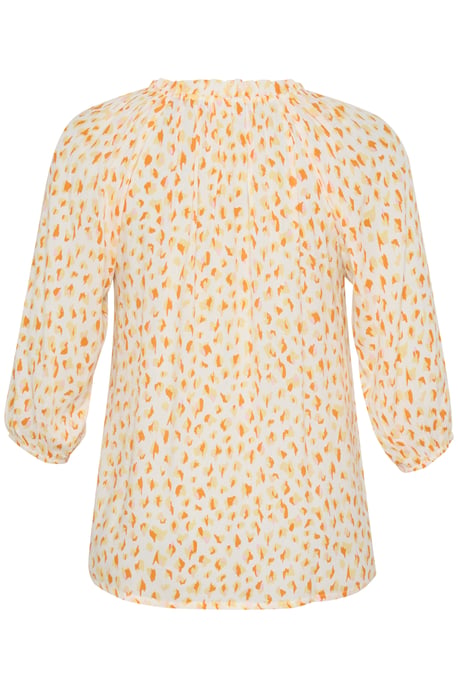 Langarm-Bluse Regular fit White/Orange Graphic Dots white orange - Image 5