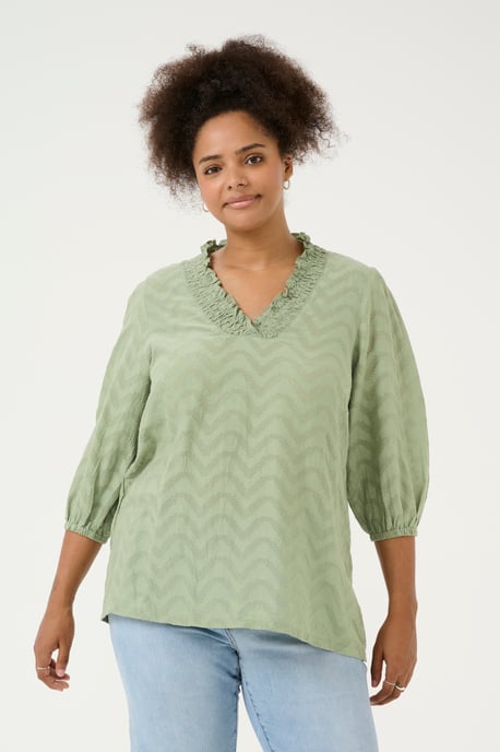 Langarm-Bluse Regular fit Oil Green - Image 3