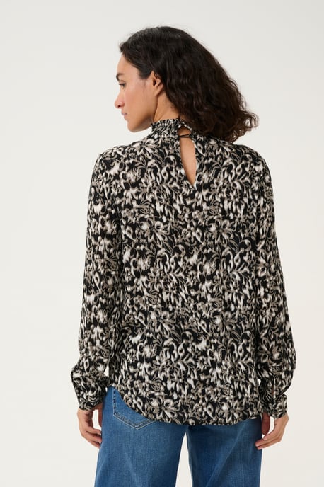 Langarm-Bluse Regular fit Black/ElefantS. GraphicFlower - Image 3
