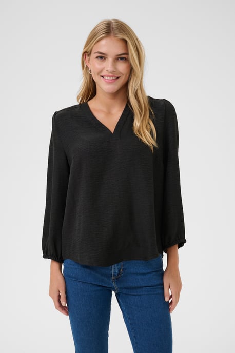 Langarm-Bluse Regular fit Black  - Image 3