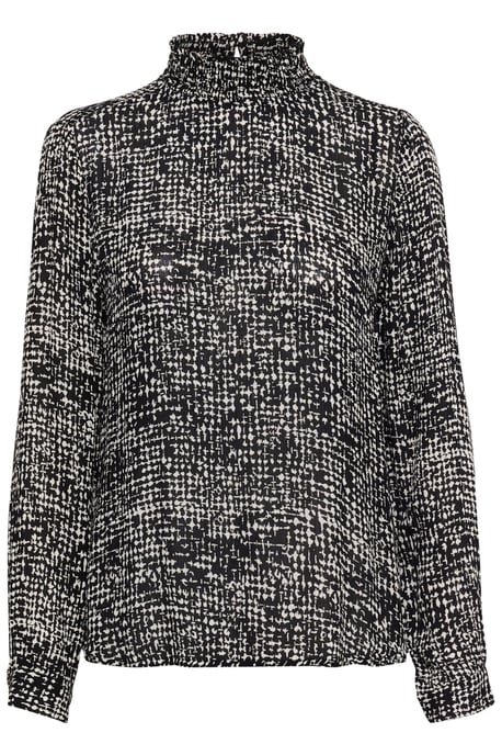 Langarm-Bluse Regular fit Black/Turtledove Graphic Dot black white - Image 4