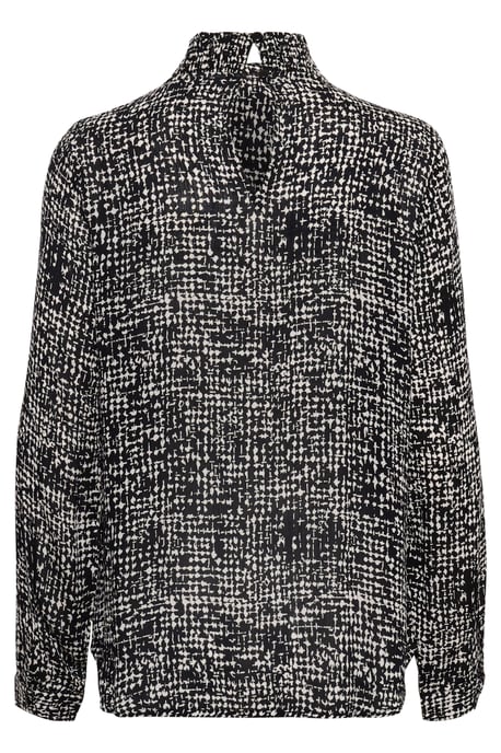 Langarm-Bluse Regular fit Black/Turtledove Graphic Dot black white - Image 5