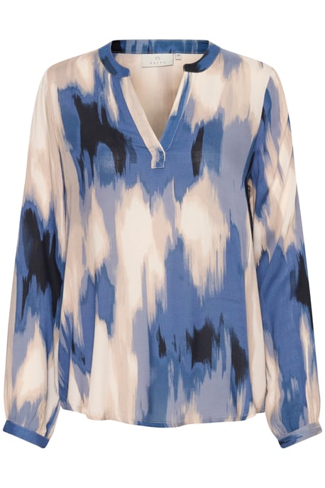 Bluse mit langen Ärmeln Regular Fit Blau Abstrakter Druck blue - Image 4