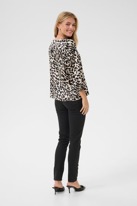 Langarm-Bluse Loose fit Brown Leopard - Image 2