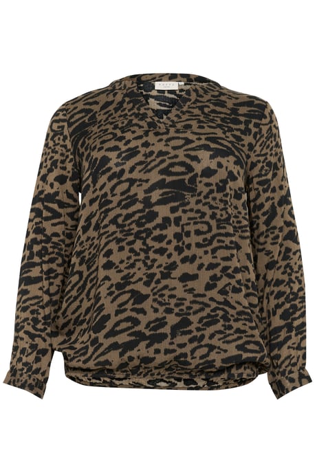 Langarm-Bluse Regular fit Brown/Black Flower Print floral - Image 4