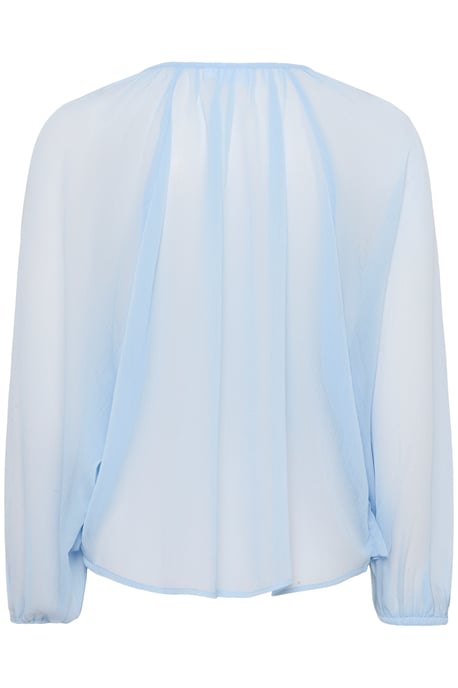 Langarm-Bluse Lockere Passform Chambray Blue - Image 5