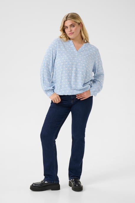 Langarm-Bluse Regular fit Blue/Moonstruck Print - Image 1