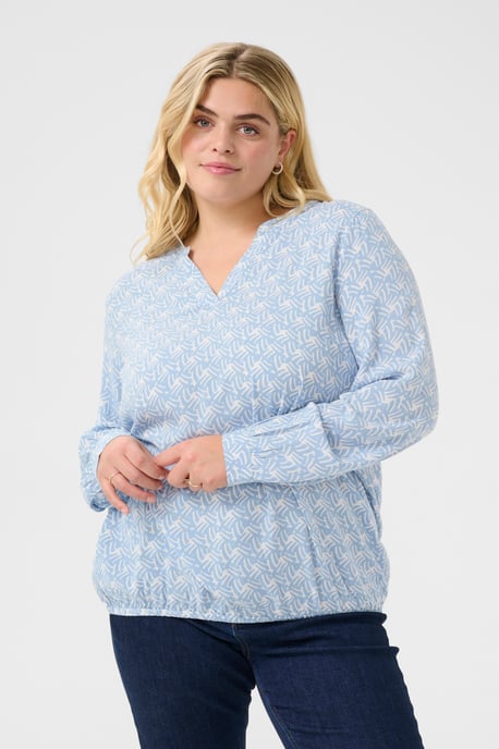 Langarm-Bluse Regular fit Blue/Moonstruck Print - Image 3