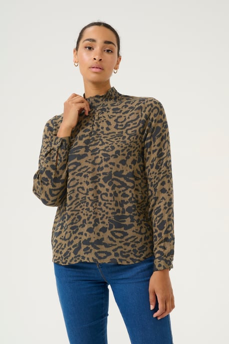 Langarm-Bluse Regular fit Major Brown/Black Leopard - Image 2