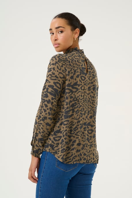 Langarm-Bluse Regular fit Major Brown/Black Leopard - Image 3